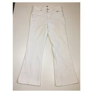 PAIGE Crisp White Wash LAUREL CANYON High Rise 5 Pocket Logo Hardware Jeans